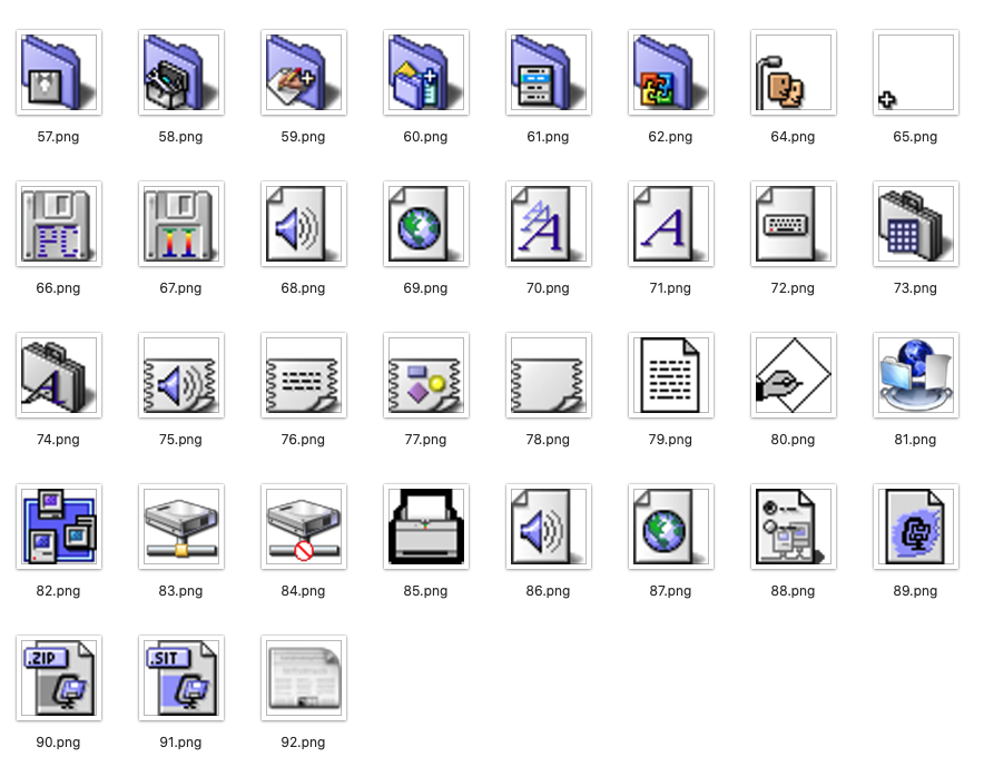 linux mac os 9 icons